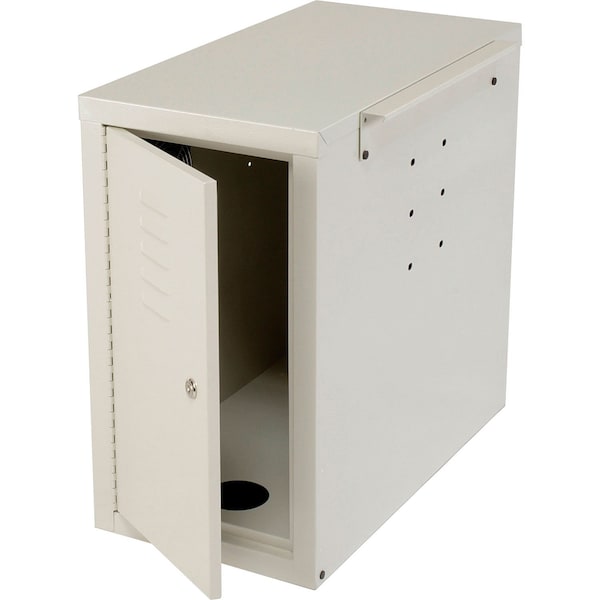Global Industrial Computer CPU Side Cabinet with Front/Rear Doors and 2 Exhaust Fans, Beige 249309JBG - main